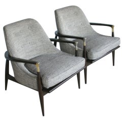 Pair of lounge chairs att: Ib Kofod Larsen