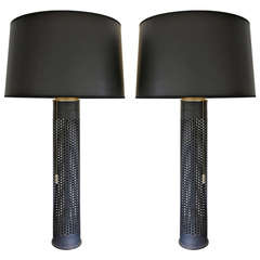 Pair of M40 Recoilless Rifle Artillery Shell Lamps circa 1950