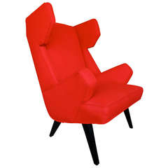 Sculptural Wingback Lounge Chair by Jens Risom
