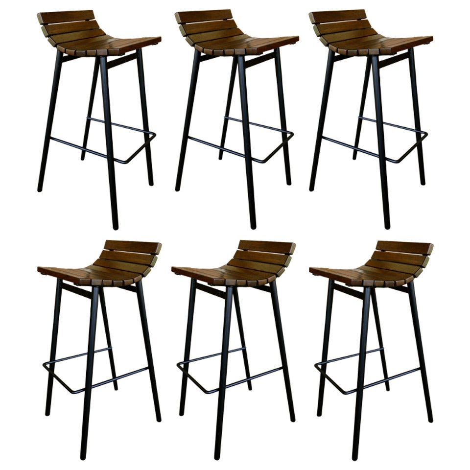 Set of Six Barstools by Vista of California circa 1950