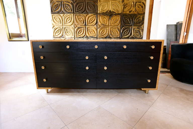 Mid-Century Modern Rare Cork Clad Dresser by Paul Frankl for Johnson Furniture Co.