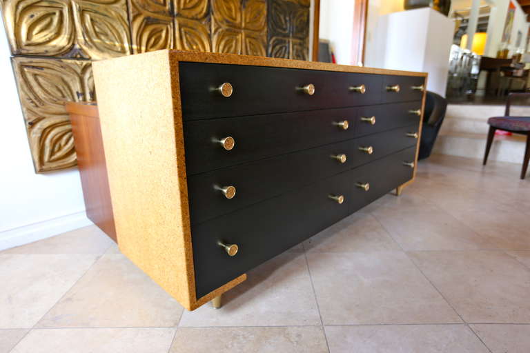 Rare Cork Clad Dresser by Paul Frankl for Johnson Furniture Co. In Excellent Condition In Costa Mesa, CA