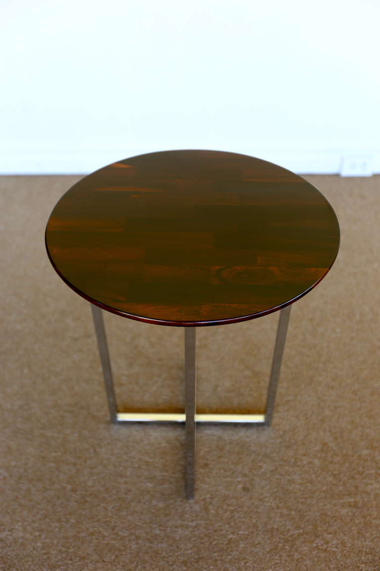 Solid Rosewood and Chrome Side Table att: Harvey Probber