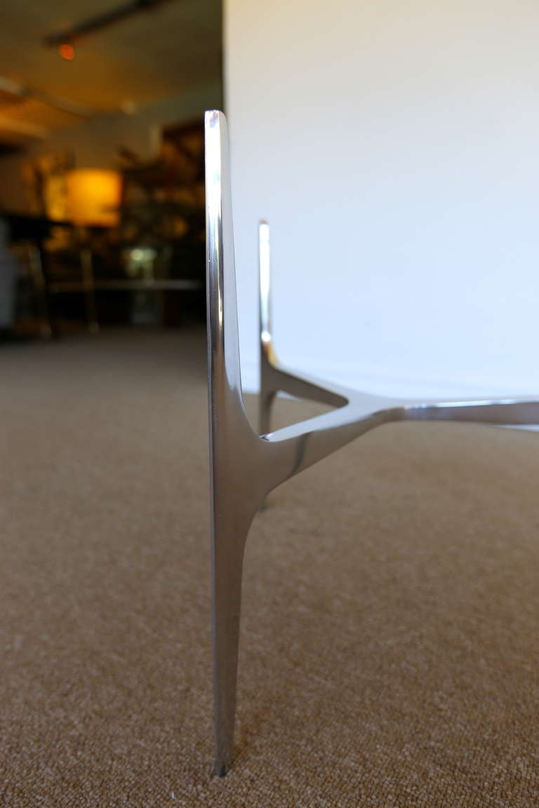Sculptural Tripod Polished Aluminum Side Table by Knut Hesterberg 1