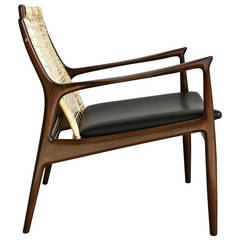 Caned Lounge Chair by Ib Kofod Larsen for Selig of Denmark