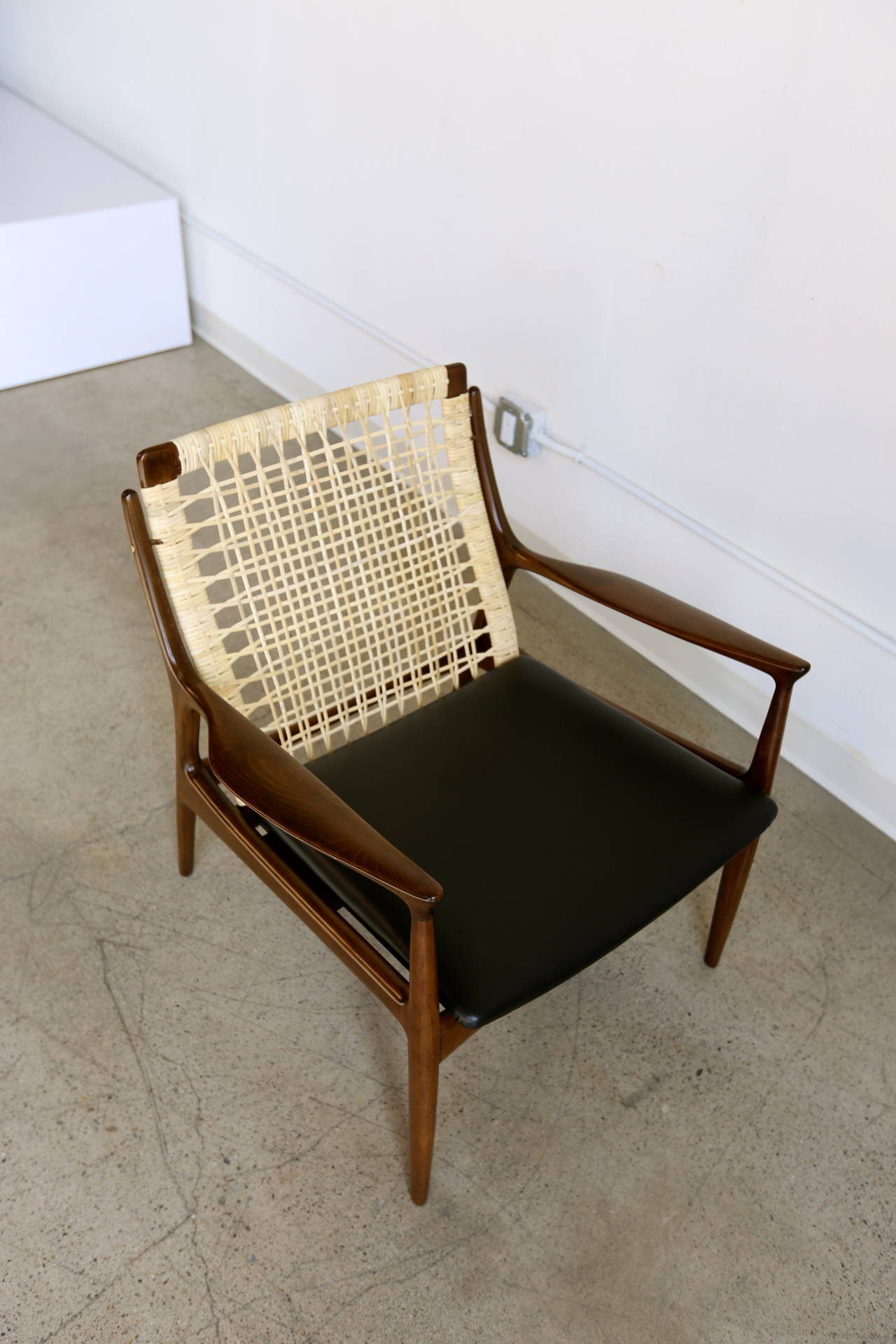 20th Century Caned Lounge Chair by Ib Kofod Larsen for Selig of Denmark