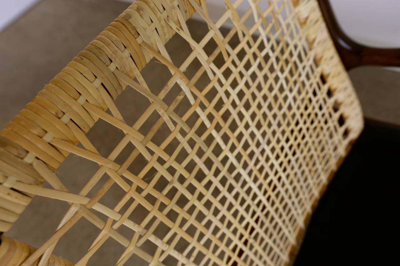 Beech Caned Lounge Chair by Ib Kofod Larsen for Selig of Denmark