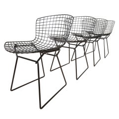 Set of four vintage dining chairs by Harry Bertoia for Knoll