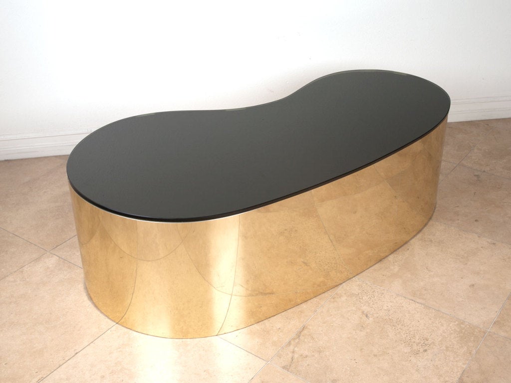American Free form coffee table by Karl Springer