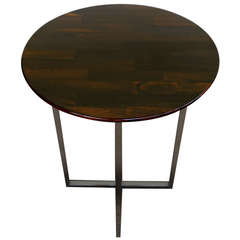 Solid Rosewood and Chrome Side Table att: Harvey Probber