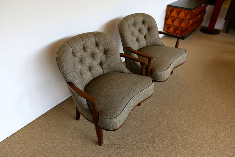 Pair of " Janus " Lounge Chairs by Edward Wormley