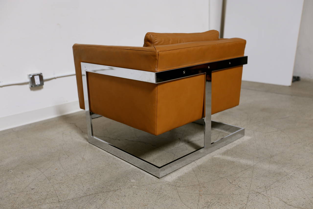 leather cube chair