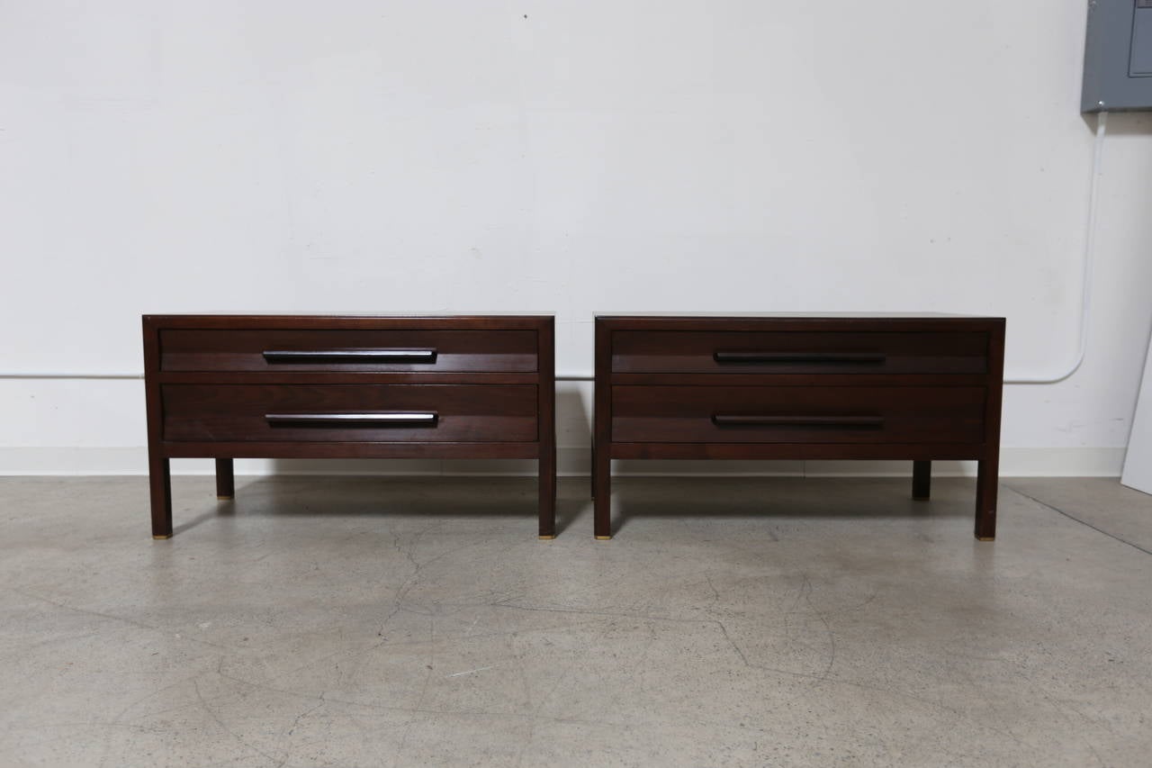 Pair of nightstands or chest of drawers by Edward Wormley for Dunbar.