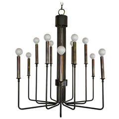 Twelve Candle Brass Chandelier Circa 1955