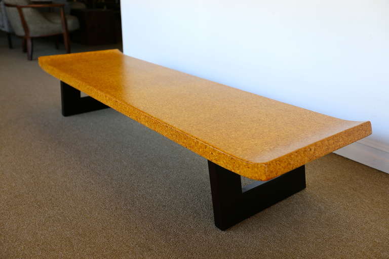 Mid-Century Modern Cork Coffee Table / Bench by Paul Frankl