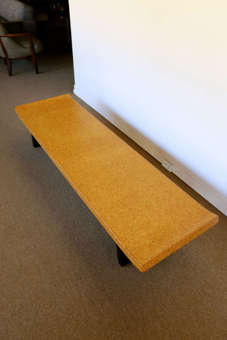 Cork Coffee Table / Bench by Paul Frankl In Excellent Condition In Costa Mesa, CA