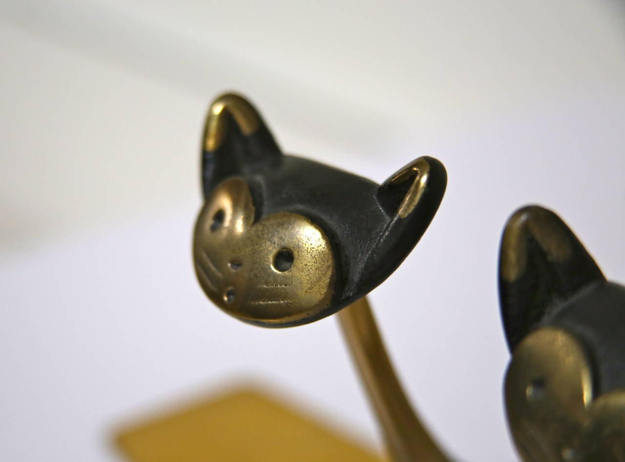 Pair of Brass "Cat" Bookends by Walter Bosse