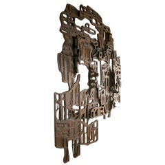 Monumental studio crafted redwood Wall Sculpture