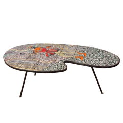 Vallauris France tile top coffee table