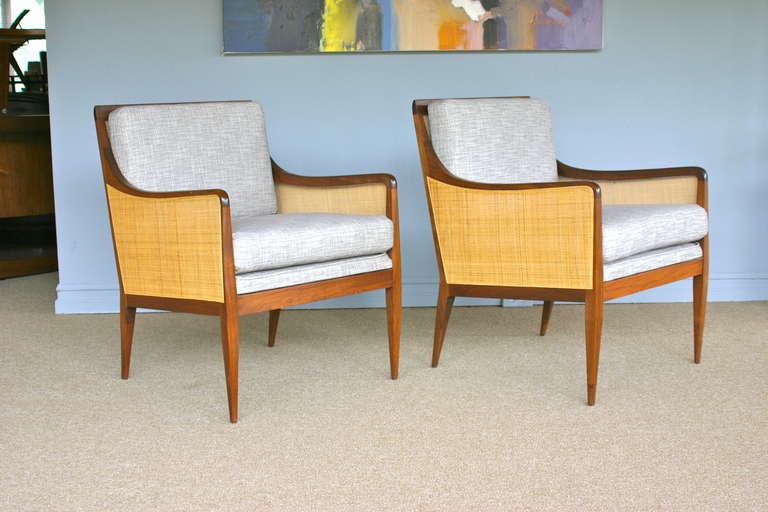 Pair of Caned Armchairs by Kipp Stewart for Directional  1