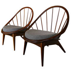 Pair of Spindle Back " Peacock " Chairs by Kofod-Larsen