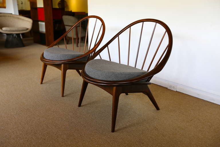 Pair of Spindle Back " Peacock " Chairs by Kofod-Larsen