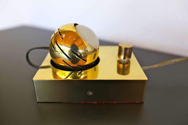 Italian Brass Eye Ball Lamp by Angelo Lelli for Arredoluce