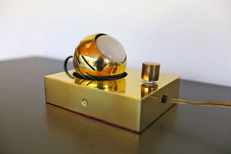 Brass Eye Ball Lamp by Angelo Lelli for Arredoluce In Good Condition In Costa Mesa, CA