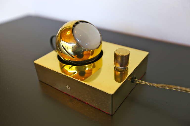 Mid-20th Century Brass Eye Ball Lamp by Angelo Lelli for Arredoluce