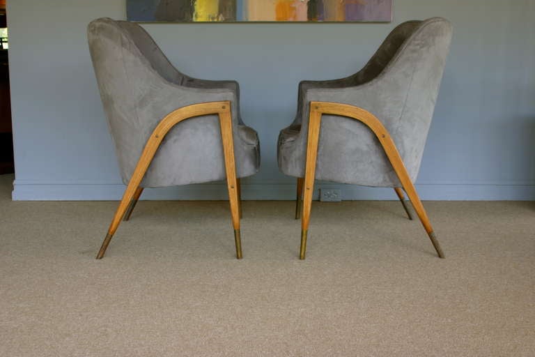 A rare pair of model # 5510 armchairs by Edward Wormley for Dunbar. 