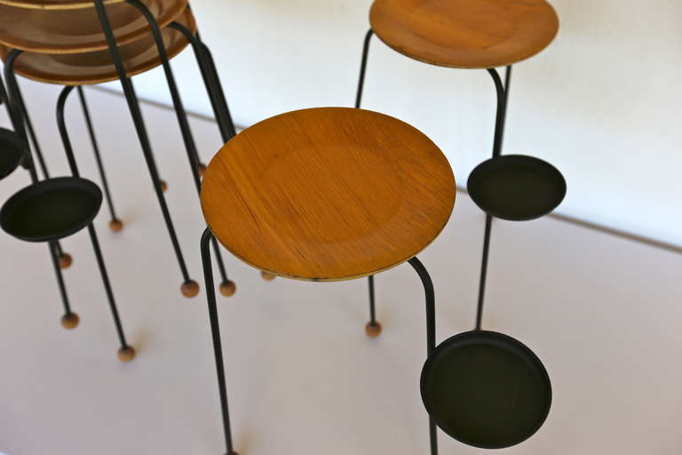 Mid-Century Modern Set of Six Stacking Tables by Tony Paul