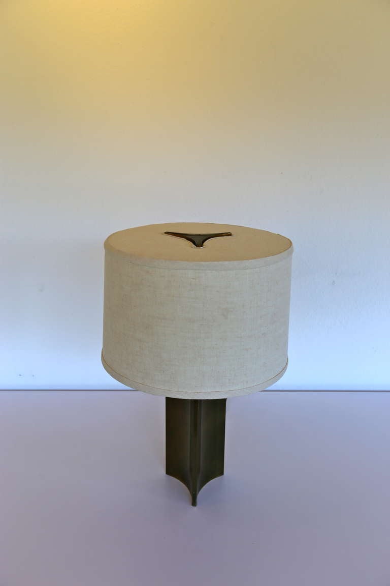 Bronze Finished Table Lamp by Paavo Tynell for Taito Oy.  This piece is signed  and numbered to the base.