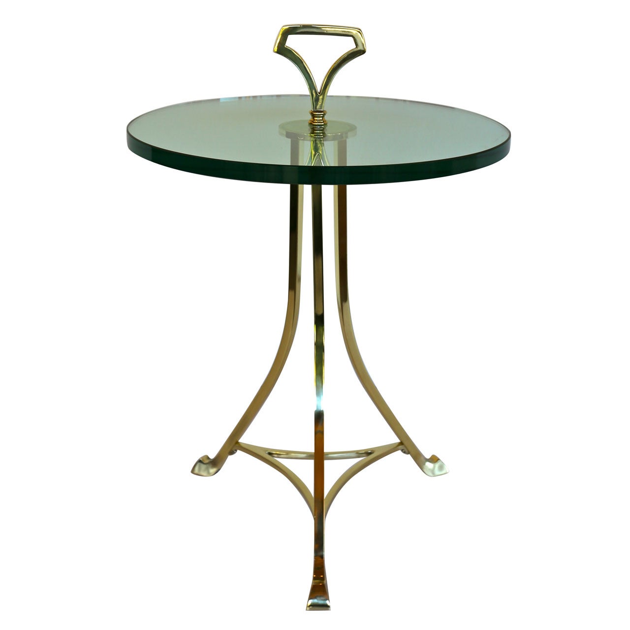 Solid Brass and Glass Side Table