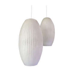 Pair of Vintage " Cigar " Pendant Lamps by George Nelson