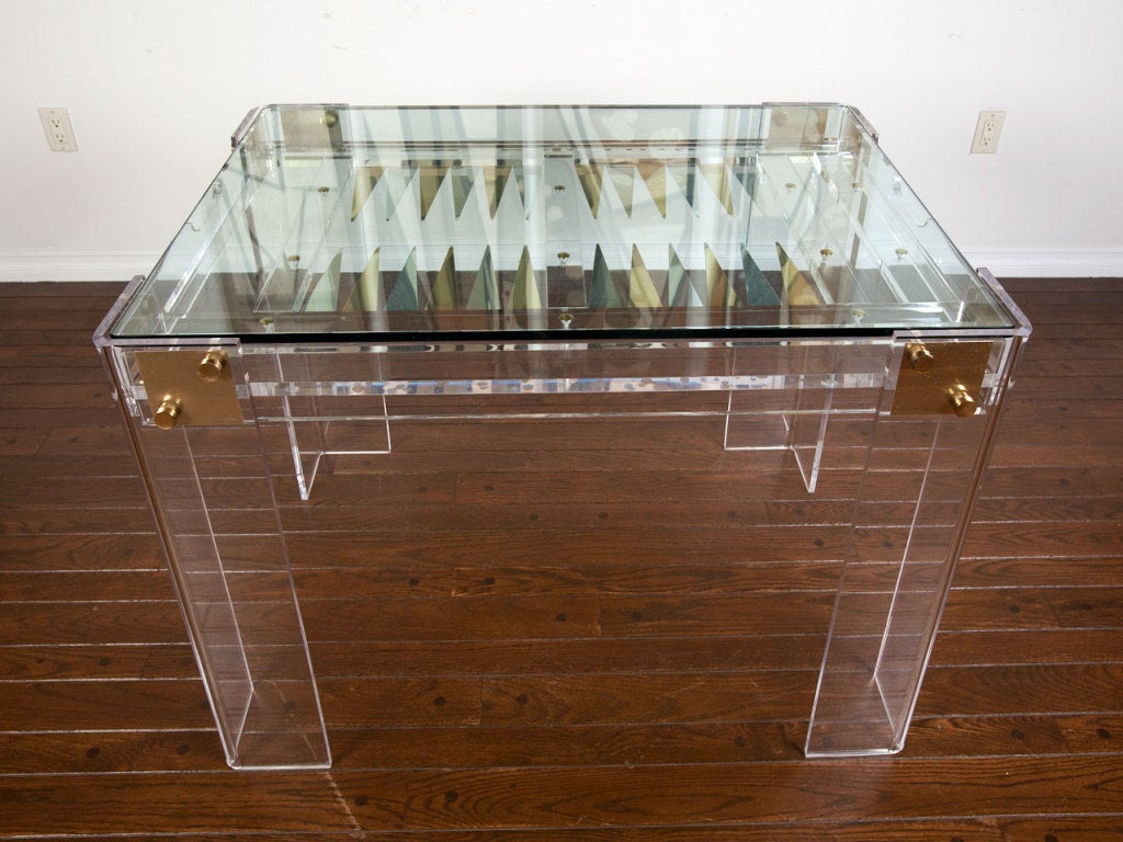 Lucite Backgammon table by Charles Hollis Jones 3