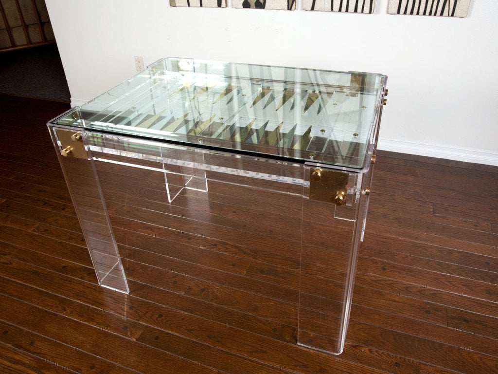 Lucite Backgammon table by Charles Hollis Jones 4