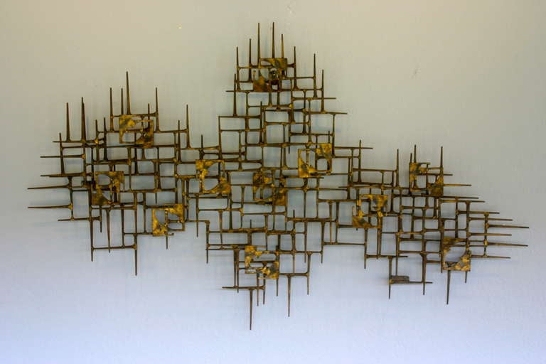 Large nail art wall sculpture signed by Mark Weinstein 1974.