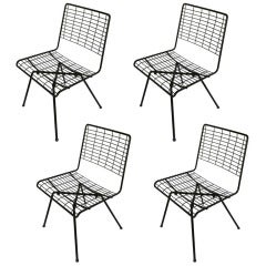 Set of Four Iron Chairs by John Keal for Pacific Iron