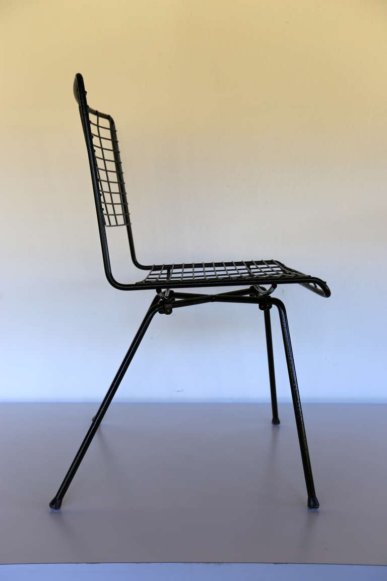 Mid-Century Modern Set of Four Iron Chairs by John Keal for Pacific Iron