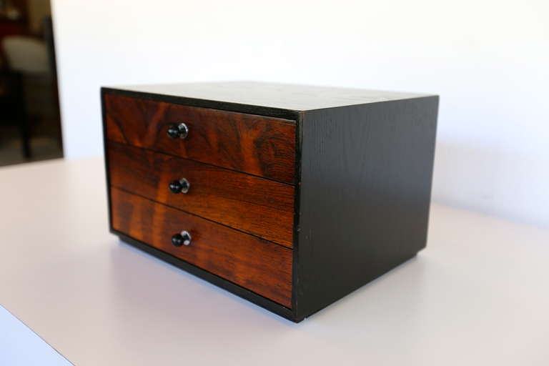 Mid-Century Modern Rosewood Jewelry Chest by Harvey Probber