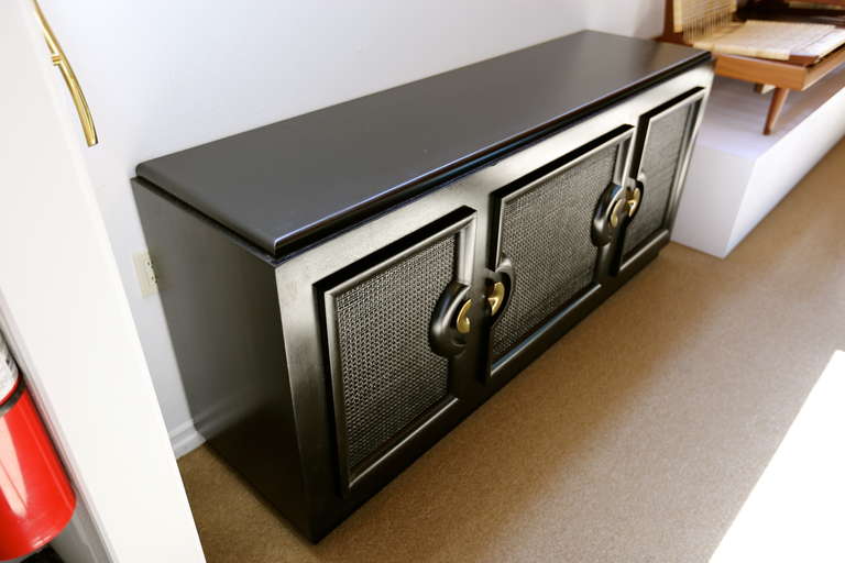 Ebonized Credenza by Stewartstown Furniture Company In Excellent Condition In Costa Mesa, CA