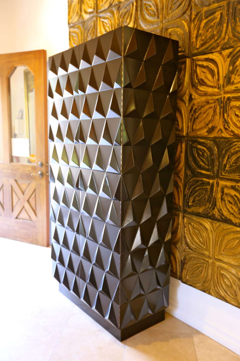 Diamond Front Ebonized Gentlemans Chest