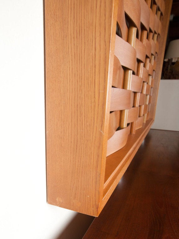 Late 20th Century Monumental Woven Wood Room Divider
