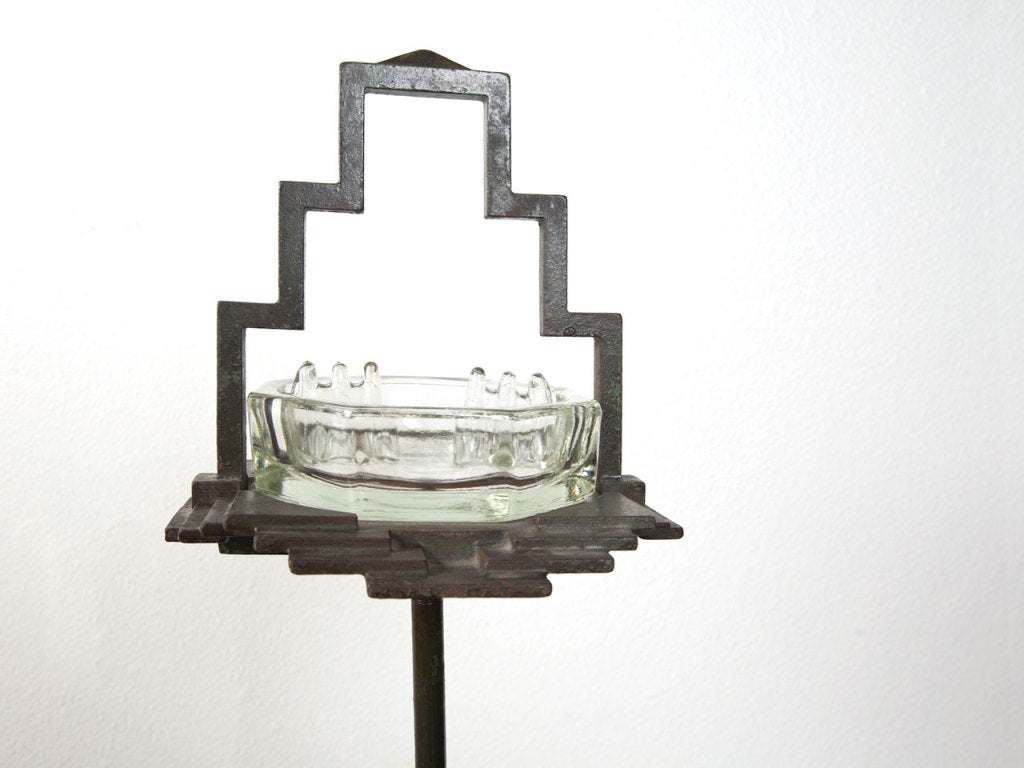 American 1930's art deco free standing ash tray by Seville Studios