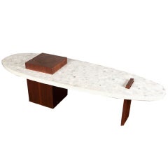 Terrazzo "SURFBOARD" coffee table by Harvey Probber