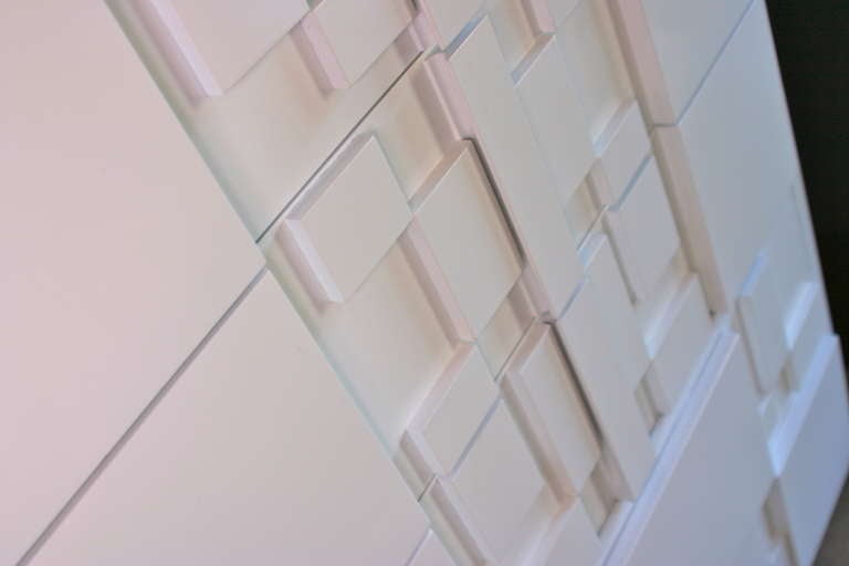 American Mosaic Satin White Lacquered Chest by Lane