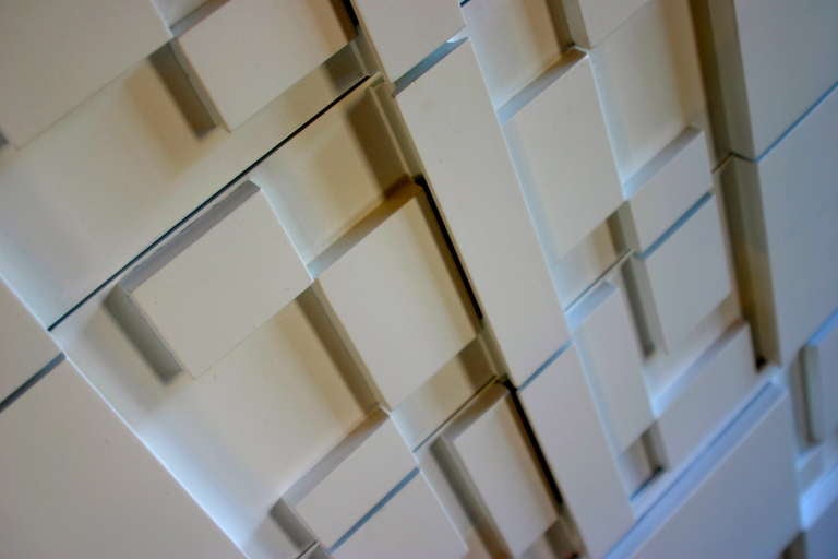 Mosaic Satin White Lacquered Chest by Lane 1