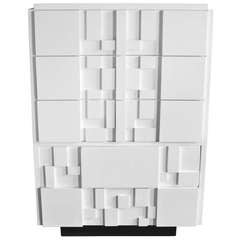 Mosaic Satin White Lacquered Chest by Lane