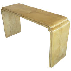 Lacquered Goatskin Console Table