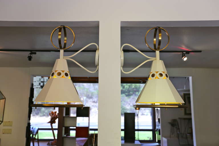 Mid-20th Century Pair of Custom Sconces by Paul Laszlo